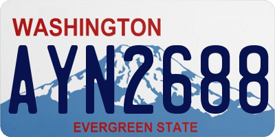 WA license plate AYN2688
