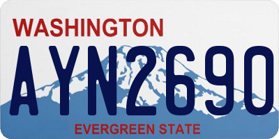 WA license plate AYN2690