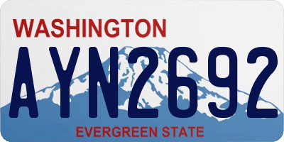 WA license plate AYN2692