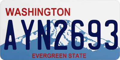 WA license plate AYN2693