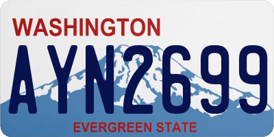 WA license plate AYN2699