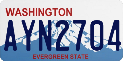 WA license plate AYN2704