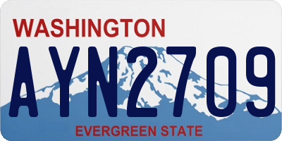 WA license plate AYN2709