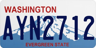 WA license plate AYN2712