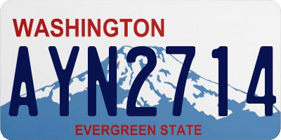 WA license plate AYN2714