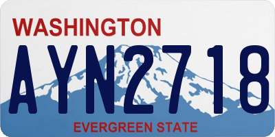 WA license plate AYN2718