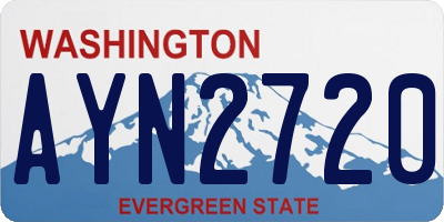WA license plate AYN2720