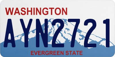 WA license plate AYN2721
