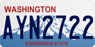 WA license plate AYN2722