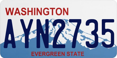 WA license plate AYN2735