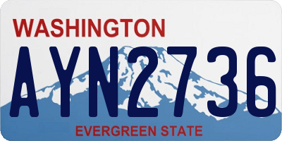 WA license plate AYN2736