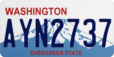 WA license plate AYN2737