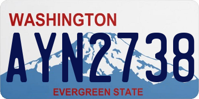 WA license plate AYN2738
