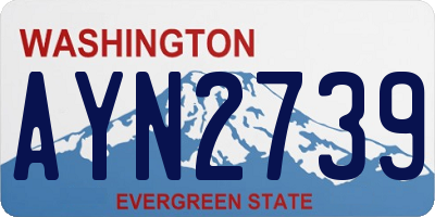 WA license plate AYN2739