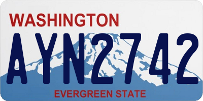 WA license plate AYN2742