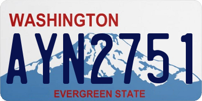 WA license plate AYN2751