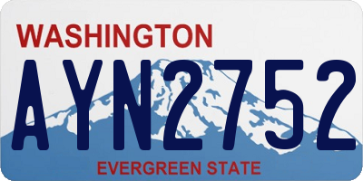 WA license plate AYN2752