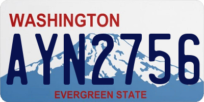 WA license plate AYN2756