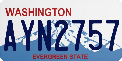 WA license plate AYN2757