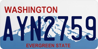 WA license plate AYN2759