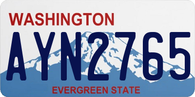 WA license plate AYN2765
