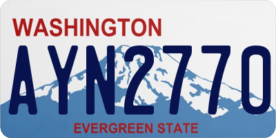 WA license plate AYN2770