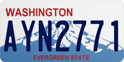 WA license plate AYN2771