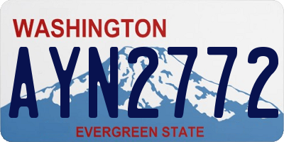WA license plate AYN2772