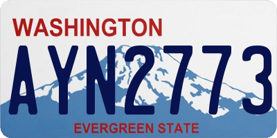 WA license plate AYN2773