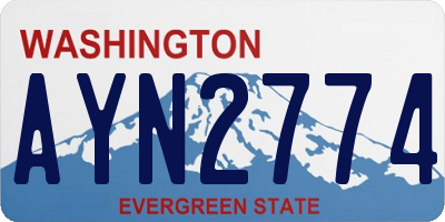 WA license plate AYN2774