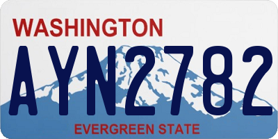 WA license plate AYN2782