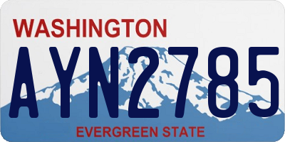 WA license plate AYN2785
