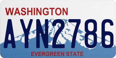 WA license plate AYN2786