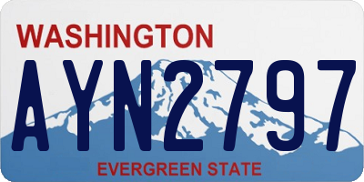 WA license plate AYN2797
