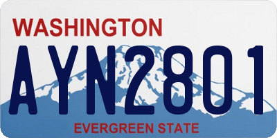WA license plate AYN2801