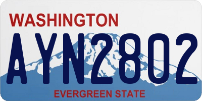 WA license plate AYN2802