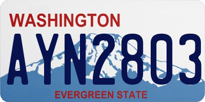 WA license plate AYN2803