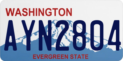 WA license plate AYN2804