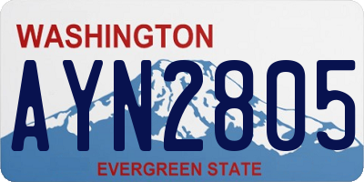 WA license plate AYN2805