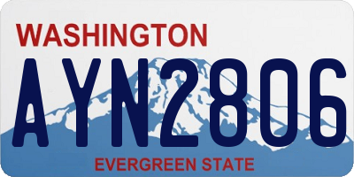 WA license plate AYN2806