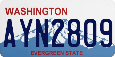 WA license plate AYN2809