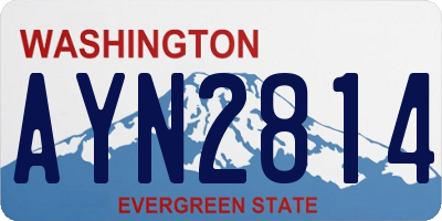 WA license plate AYN2814