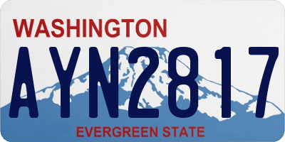 WA license plate AYN2817