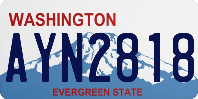 WA license plate AYN2818