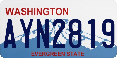 WA license plate AYN2819