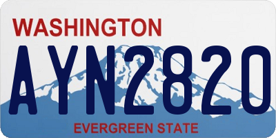 WA license plate AYN2820