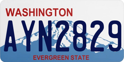 WA license plate AYN2829