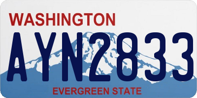 WA license plate AYN2833