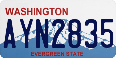 WA license plate AYN2835