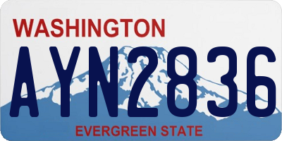 WA license plate AYN2836